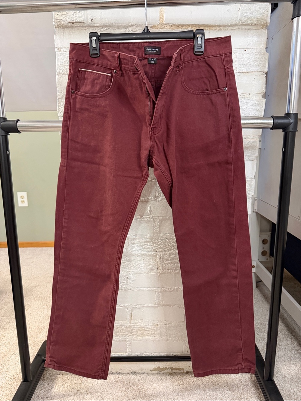 Men's Slim Straight Jeans - Deep Wine